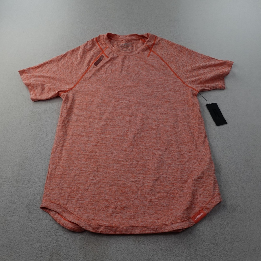 Legends Enzo Tee Shirt Mens Medium Orange Performance Muscle Gym Stretch